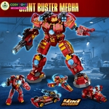 Đồ chơi lắp ghép xếp hình lắp ráp Ironman 4 trong 1 trong bộ giáp Gaint Buster Mecha với 867 chi tiết