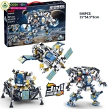 Đồ chơi lắp ghép xếp hình robot thám hiểm không gian 3 trong 1 với 586 chi tiết