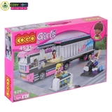 Đồ chơi lắp ghép xếp hình mô hình xe bus hòa nhạc di động Girl Club với 629 mảnh ghép