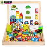 Đồ chơi bảng gỗ ghép nam châm hai mặt nhiều chủ đề cho bé