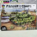 Đồ chơi lắp ghép xếp hình xe tăng quân sự mẫu lớn cùng 8 mẫu xe nhỏ với hơn 1190 chi tiết