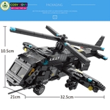 Bộ xếp hình lắp ghép 700 chi tiết xe cảnh sát biến hình  3 trong 1 với nhiều chi tiết, mẫu ghép khác nhau cho bé