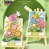 Đồ chơi lắp ghép xếp hình bức tranh hoa nghệ thuật với 1224 chi tiết