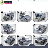 Đồ chơi lắp ghép xếp hình xe tăng hai nòng 8 trong 1 với nhiều mẫu xe nhỏ 796 chi tiết