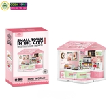Đồ chơi lắp ghép tiệm trà sữa cao cấp với 138 chi tiết lắp gép đầy đủ vật dụng pha chế, quầy hàng đồ dùng cho bé