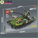Đồ chơi lắp ghép xếp hình xe tăng quân sự mẫu 8 in 3 xếp được nhiều mẫu xe nhỏ với hơn 645 chi tiết