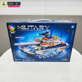 Đồ chơi lắp ghép xếp hình tàu chiến, xe tăng quân sự đẹp nhiều màu sắc từ 393-432 chi tiết cho bé