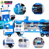 Đồ chơi lắp ghép xếp hình trạm xe cảnh sát 8 trong 1 với 1122 mảnh ghép cho bé