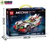 Đồ chơi xếp hình lắp ghép xe đua thể thao Mecha Racing đỏ trắng 301 mảnh ghép cho bé