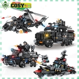 Đồ chơi xếp hình lắp ghép xe quân sự loại 4 trong 1 với 415 mảnh ghép cho bé