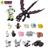 Đồ chơi lắp ghép xếp hình Mine Craft tales of the pasture rồng đen với hơn 820 chi tiết