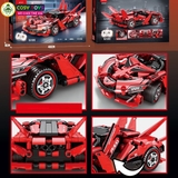 Đồ chơi xếp hình lắp ghép mô hình xe thể thao mẫu mới có động cơ điều khiển từ xa với 400 chi tiết cho bé