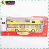 Đồ chơi mô hình xe buýt hợp kim có đèn nhấp nháy cho bé