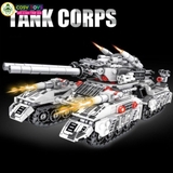 Đồ chơi lắp ghép xếp hình 8 trong 1 với xe tăng biến hình mẫu lớn với hơn 950 chi tiết