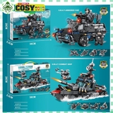 Đồ chơi xếp hình lắp ghép xe quân sự loại 4 trong 1 với 415 mảnh ghép cho bé