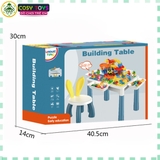 Đồ chơi bàn chơi xếp hình lắp ghép cầu trượt đa năng kèm ghế ngồi với 110 chi tiết cho bé