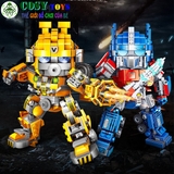 Đồ chơi lắp ghép xếp hình robot biến hình Optimus Prime xanh với 478 mảnh ghép, mẫu robot lớn, có cử động được và nhiều chi tiết cho bé
