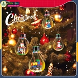 Đồ chơi lắp ghép xếp hình quả cầu chứa ông già Noel treo cây thông với 116 chi tiết