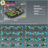 Đồ chơi lắp ghép xếp hình xe tăng quân sự mẫu 8 in 3 xếp được nhiều mẫu xe nhỏ với hơn 645 chi tiết