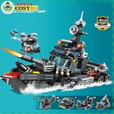 Đồ chơi xếp hình lắp ghép xe quân sự loại 4 trong 1 với 415 mảnh ghép cho bé