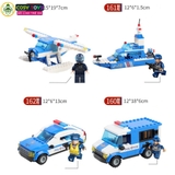 Đồ chơi lắp ghép xếp hình trạm xe cảnh sát 8 trong 1 với 1122 mảnh ghép cho bé