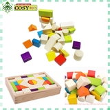 Đồ chơi phát triển trí tuệ xếp hình bằng gỗ với 30 hình khối khác nhau cho bé