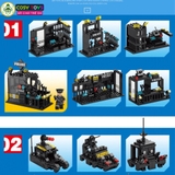 Bộ xếp hình lắp ghép 700 chi tiết xe cảnh sát biến hình  3 trong 1 với nhiều chi tiết, mẫu ghép khác nhau cho bé