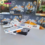 Đồ chơi máy bay biến hình thành robot có đèn và nhạc cho bé