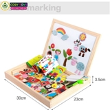 Đồ chơi bảng gỗ ghép nam châm hai mặt nhiều chủ đề cho bé