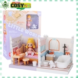 Đồ chơi ngôi nhà búp bê kèm mô hình phòng ngủ và nhà tắm cho bé