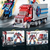 Đồ chơi lắp ghép xếp hình chiến binh robot optimus prime biến hình 2 trong 1 thành xe tải đầu kéo với 848 chi tiết
