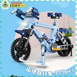 Đồ chơi lắp ghép xếp hình xe các loại: xe điện, xe scooter, xe máy từ 102 đến 130 chi tiết