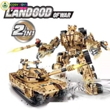 Đồ chơi lắp ghép xếp hình 2 trong 1 xe tăng, máy bay, trực thăng và mô tô biến hình thành robot cỡ lớn với hơn 946 - 1326 - 919 - 933 chi tiết