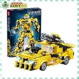 Đồ chơi lắp ghép xếp hình lắp ráp chiến binh Bumbelee biến hình 2 trong 1 thành xe với 816 chi tiết