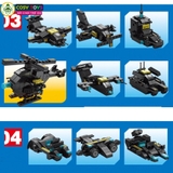 Bộ xếp hình lắp ghép 700 chi tiết xe cảnh sát biến hình  3 trong 1 với nhiều chi tiết, mẫu ghép khác nhau cho bé