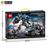 Đồ chơi lắp ghép xếp hình chiến binh robot biến hình 2 trong 1 thành xe cảnh sát với 458 chi tiết