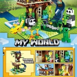 Đồ chơi lắp ghép xếp hình ngôi nhà trên cây hai tầng với 706 chi tiết