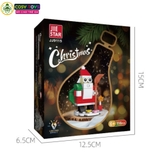 Đồ chơi lắp ghép xếp hình quả cầu chứa ông già Noel treo cây thông với 116 chi tiết