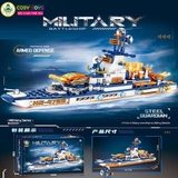 Đồ chơi lắp ghép xếp hình tàu chiến, xe tăng quân sự đẹp nhiều màu sắc từ 393-432 chi tiết cho bé