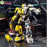 Đồ chơi lắp ghép xếp hình Bumbelee kết hợp trong bộ giáp vàng - xanh với hơn 1586 chi tiết