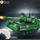 Đồ chơi xếp hình lắp ghép mô hình xe tăng T90 mới có động cơ điều khiển từ xa với 602 chi tiết cho bé