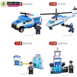 Đồ chơi lắp ghép xếp hình trạm xe cảnh sát 8 trong 1 với 1122 mảnh ghép cho bé