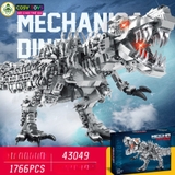 Đồ chơi lắp ghép xếp hình khủng long robot Mecha Tyrannorarus cỡ lớn có đèn với 1766 chi tiết