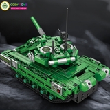 Đồ chơi xếp hình lắp ghép mô hình xe tăng T90 mới có động cơ điều khiển từ xa với 602 chi tiết cho bé