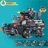 Đồ chơi xếp hình lắp ghép xe quân sự loại 4 trong 1 với 415 mảnh ghép cho bé