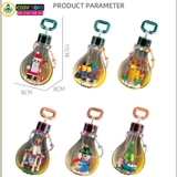 Đồ chơi lắp ghép xếp hình quả cầu chứa ông già Noel treo cây thông với 116 chi tiết