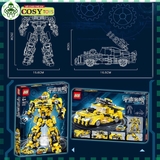 Đồ chơi lắp ghép xếp hình lắp ráp chiến binh Bumbelee biến hình 2 trong 1 thành xe với 816 chi tiết
