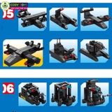 Bộ xếp hình lắp ghép 700 chi tiết xe cảnh sát biến hình  3 trong 1 với nhiều chi tiết, mẫu ghép khác nhau cho bé