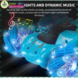 Đồ chơi xe đua đua bánh xoắn stunt racer nhào lộn 360 độ có điều khiển từ xa 4 chiều cho bé