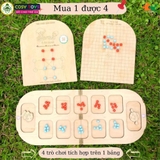 Bộ đồ chơi ô ăn quan 4 trong 1 hỗ trợ phát triển tư duy, khả năng ghi nhớ, toán học và nhận biết cho trẻ